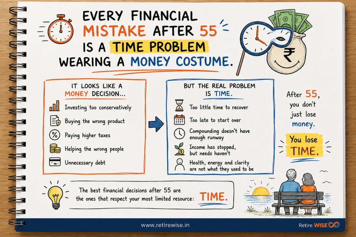 The Invisible Clock: Why Every Financial Mistake After 55 is a Time Problem in Disguise