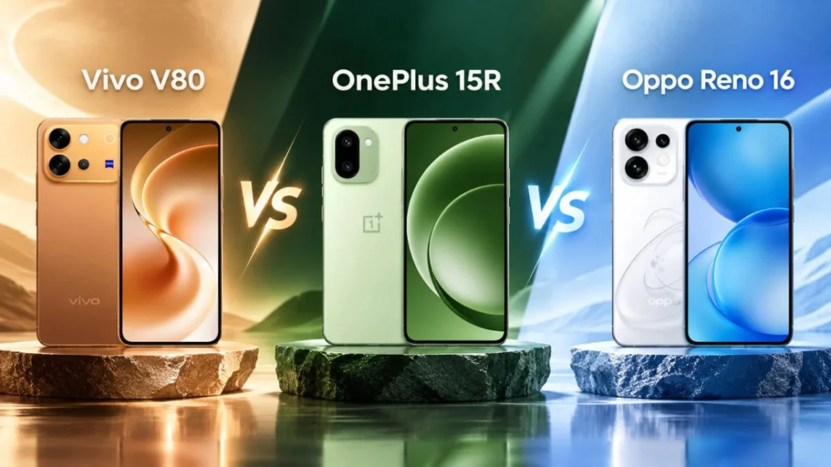 The Premium Mid-Range Showdown: Vivo V80 vs. OnePlus 15R vs. Oppo Reno 16